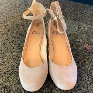 Gianni Bini Taupe Sylviaa Suede Ankle Strap Pumps